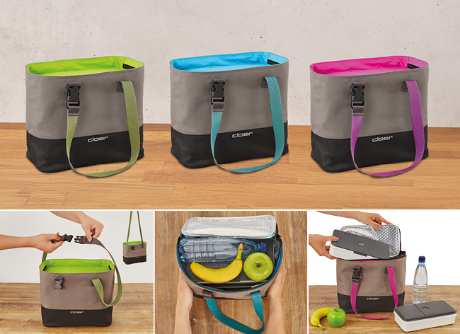 Cloer Isoliertaschen in grün, blau und pink