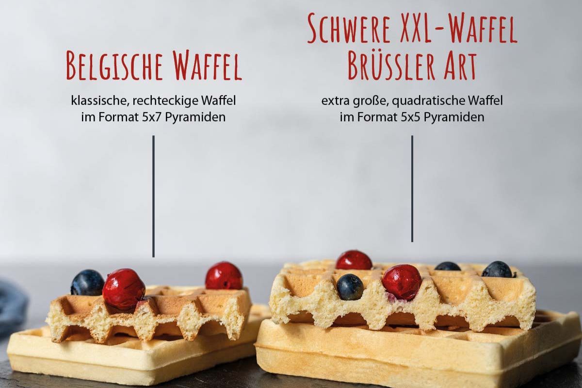 Vergleich belgische und XXL-Waffel Brüssler Art