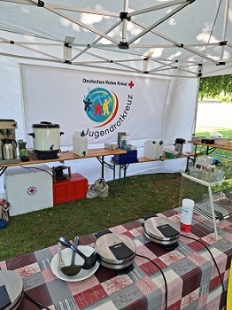 Der Waffelstand der Aktion